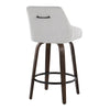 Hannah - 26" Fixed-Height Counter Stool With Swivel And Round Black Metal Footrest (Set of 2) - Walnut Glazed Wood