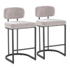Demi - Fixed-Height Barstool (Set of 2) - Black Metal Base