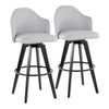 Ahoy - Upholstered Fixed-Height Barstool (Set of 2) - Black Base, Black Footrest