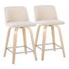 Toriano - 24" Fixed-Height Counter Stool (Set of 2) - Cream Noise And Natural