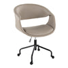 Curvo - Upholstered 4-Star Task Chair - Black Metal Base
