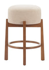 Nade Counter Stool Beige & Walnut — Set of 2