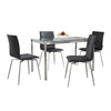 Fuji - Mason Upholstered Swivel Dining Set - Stainless Steel