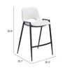 Desi Counter Stool White — Set of 2