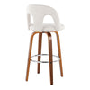 Ava - Upholstered Fixed-Height Barstool (Set of 2) - Walnut Wood Base