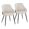 Bacci - Chair (Set of 2) - Black Metal, Walnut Wood