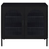 Jess - 2-Door Arched Fluted Glass Accent Cabinet - Black