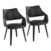 Curvo - High Back Upholstered Chair (Set of 2) - Black Wood Legs