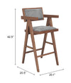 Delhi Barstool Gray & Walnut — Set of 2
