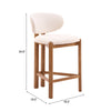 Rosetta Counter Stool Beige & Walnut — Set of 2
