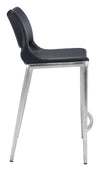 Ace Counter Stool (Set of 2) Black & Silver — Set of 2