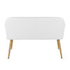 Daniella - High Back Bench - Gold Steel, White Faux Leather