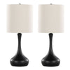 Genie - 24" Metal Table Lamp (Set of 2) - Matte Black Metal With Oatmeal Linen Shade from Grandview Gallery