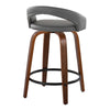 Grotto - 31" Upholstered Fixed-Height Counter Stool (Set of 2) - Walnut Wood Base