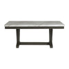 Everdeen - Dining Table With White Faux Marble Top - Charcoal