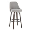 Marcel - 30" Fixed-Height Barstool With Swivel And Round Black Metal Footrest (Set of 2) - Walnut Glazed Wood