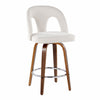Ava - Upholstered Fixed-Height Barstool (Set of 2) - Walnut Wood Base