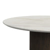Sylvie - Round Table With White Faux Marble Top And Base
