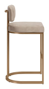 Velar Barstool Beige & Bronze — Set of 2