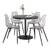 Dakota - Clara 5 Piece Dining Set - Black Metal, Black Wood, Clear Acrylic