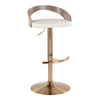 Grotto - Adjustable Barstool (Set of 3) - Gold Metal, Light Gray Wood