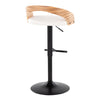 Grotto - Adjustable Barstool (Set of 2) - White And Black