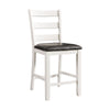 Martin - Counter Side Chair With Black PU (Set of 2) - White Finish