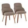 York - Upholstered Chair (Set of 2) - Walnut Wood Legs