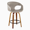 Curvo - 26" Fixed-Height Counter Stool With Swivel And Round Metal Footrest (Set of 2) - Walnut Wood