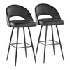 Renee - Upholstered Fixed-Height Barstool (Set of 2) - Black Base