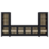 Denison - 3 Piece Entertainment Center 79" TV Stand - Black