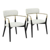 Savannah - Chair (Set of 2) - Black Wood, Gold Metal, Cream Fabric