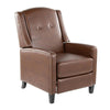 Stanley - Recliner - Black Wood, Brown Faux Leather