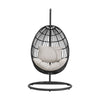 Playa - Swing Egg Chair With Base And Pillar - Dark Gray / Beige