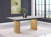 Vesa - Glass Top Extension Dining Table - Beige