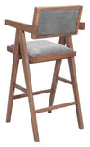 Delhi Barstool Gray & Walnut — Set of 2