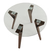 Folia - Round Dinette Table - Walnut Wood And Clear Glass