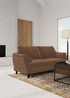 Selma - Velvet Upholstered Crescent Arm Loveseat - Rust