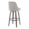 Marcel - 30" Fixed-Height Barstool With Swivel And Round Black Metal Footrest (Set of 2) - Walnut Glazed Wood
