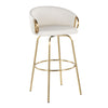 Claire - 30" Fixed-Height Barstool (Set of 2) - Gold Base