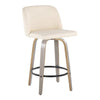 Toriano - 26" Fixed-Height Counter Stool (Set of 2) - Light Gray, Cream And Black