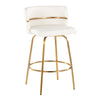 Cinch - 26" Fixed-Height Counter Stool With Swivel - Gold Metal Base (Set of 2)