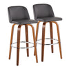 Toriano - 30" Fixed-Height Barstool (Set of 2) - Dark Brown And Dark Gray