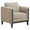 Islington - Fabric Upholstered Panel Arm Accent Chair - Taupe