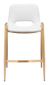 Desi Counter Stool White & Gold — Set of 2