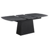 Potero - Faux Marble Extension Leaf Dining Table - Black