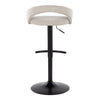 Grotto - Upholstered Adjustable Barstool - Black Metal Base