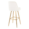 Studded - Marcel Fixed-Height Barstool (Set of 2) - Gold Metal