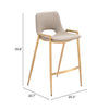 Desi Counter Stool Beige & Gold — Set of 2