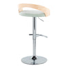Grotto - Adjustable Barstool - Chrome Metal, Natural Wood